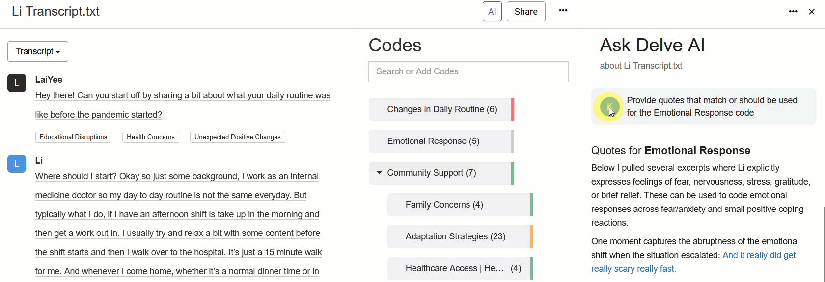 AI coding process in Delve